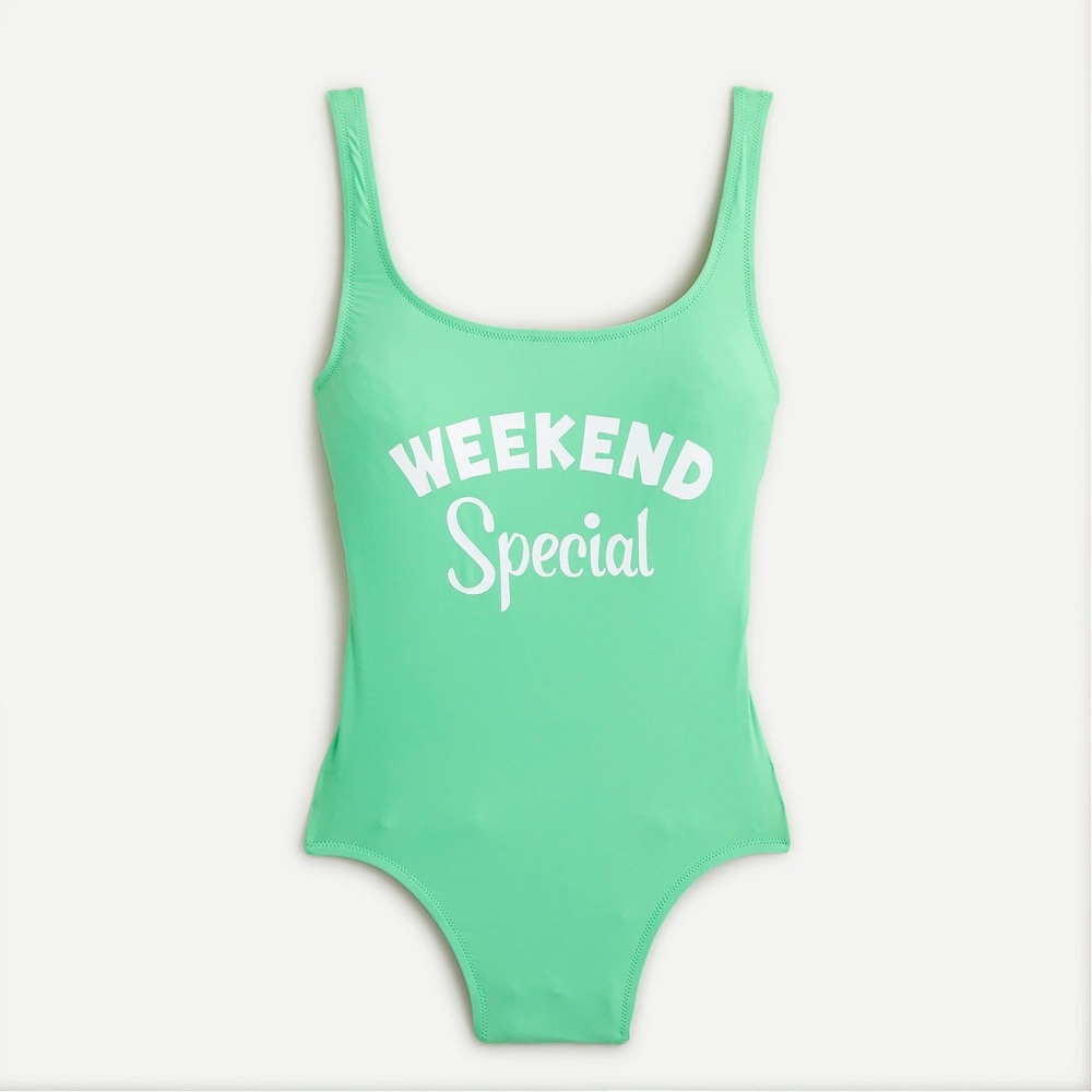 J Crew x Edie Parker New Weekend Special Swimsuit in bright green women's size 8